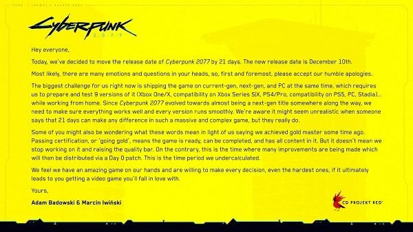 cyberpunk 2077 dời ngày phát hành ps5 xbox series