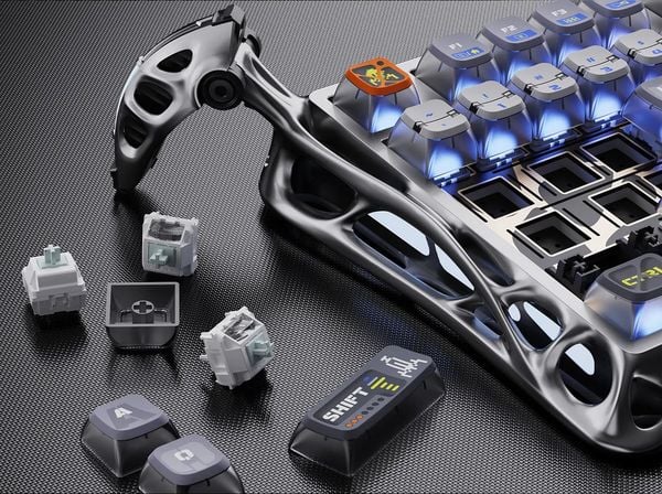 Bàn phím cơ Mercury K1 Pro 75% Wireless Mechanical Gaming Keyboard Interstellar Silver phù hợp chơi game làm việc, có LED RGB tùy chỉnh