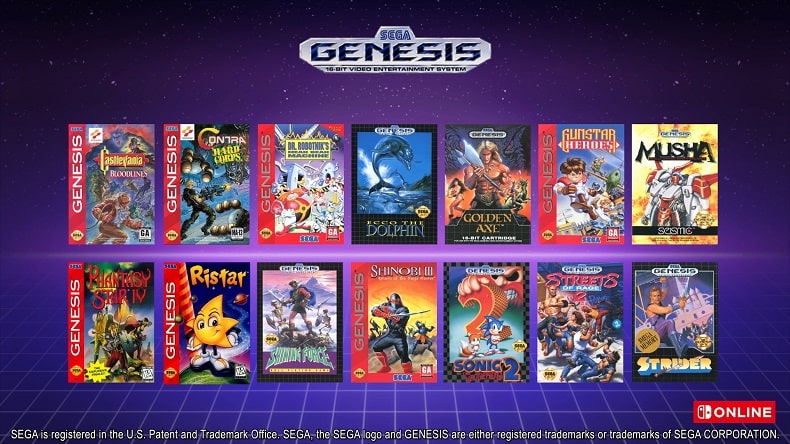 Danh sách game Sega Genesis Nintendo Switch Online NSO