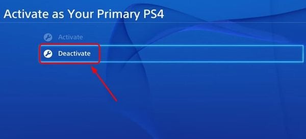 deactive máy ps4 share account
