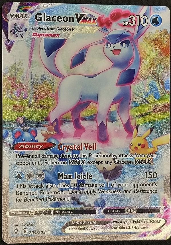 Glaceon VMAX 209 203 Thẻ Pokemon VMAX hiếm là điểm nhấn đặc biệt cho bộ bài của bạn