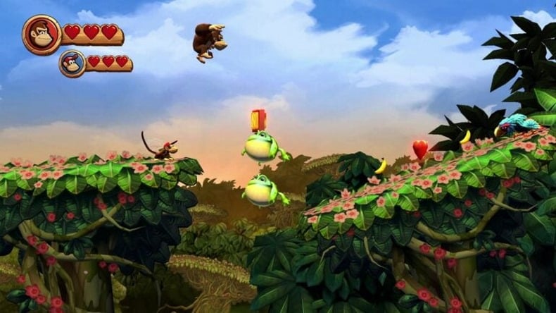 Donkey Kong Country Returns HD, bạn có thể chơi một mình hoặc với một người bạn nữa trong chế độ local co-op