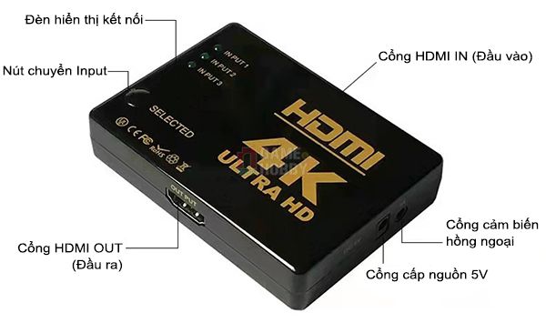 Cách sử dụng Bộ chuyển đổi HDMI 4K 3 Port - 3 đầu vào 1 đầu ra tặng kèm remote