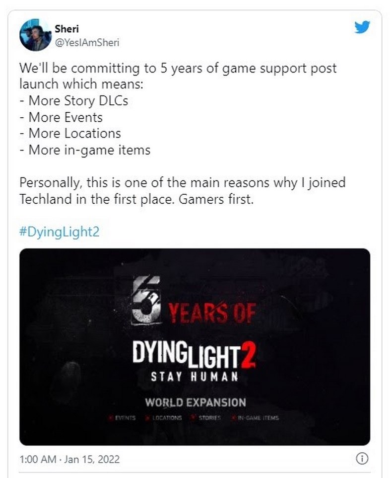 Dying Light 2 cam kết liên tục cập nhật nội dung mới trong 5 năm tới