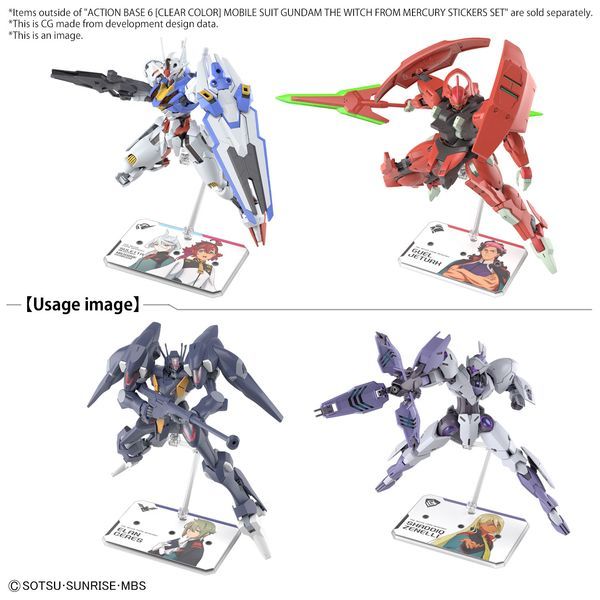 review Action Base 6 Clear Gundam the Witch from Mercury Stickers Set HG Figure-rise Standard