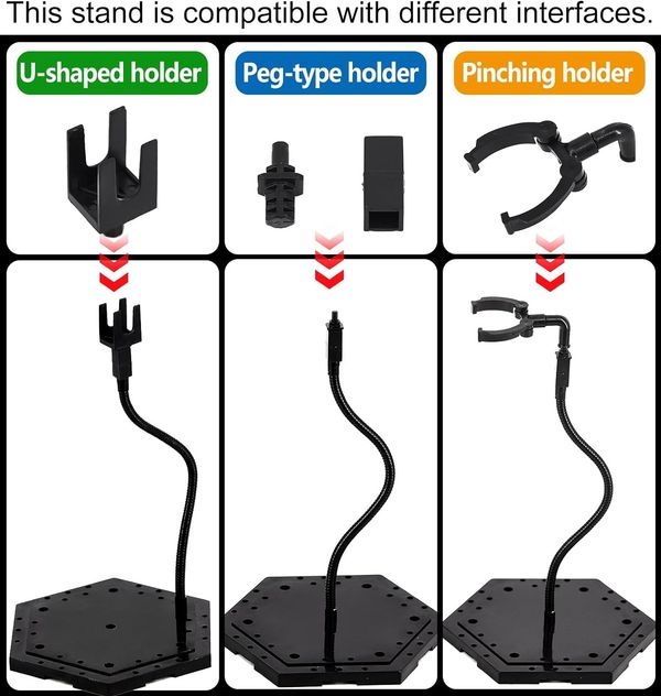 Đế dựng mô hình Action Base lục giác loại vừa đế trưng bày, nâng đỡ mô hình màu đen vững chắc, giá rẻ chất lượng tốt Nâng đỡ, giúp việc tạo dáng cho các mẫu Gunpla ở các tư thế khó hoặc tư thế trên không