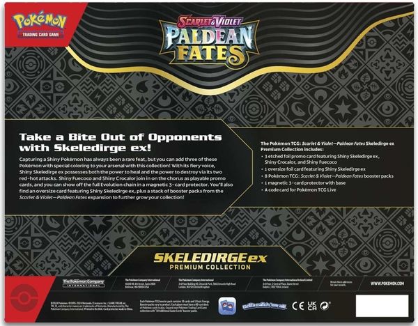 Thẻ bài Pokemon TCG Scarlet & Violet Paldean Fates Skeledirge ex Premium Collection hàng thiệt chính hãng màu sắc đẹp mắt random ngẫu nhiên may mắn