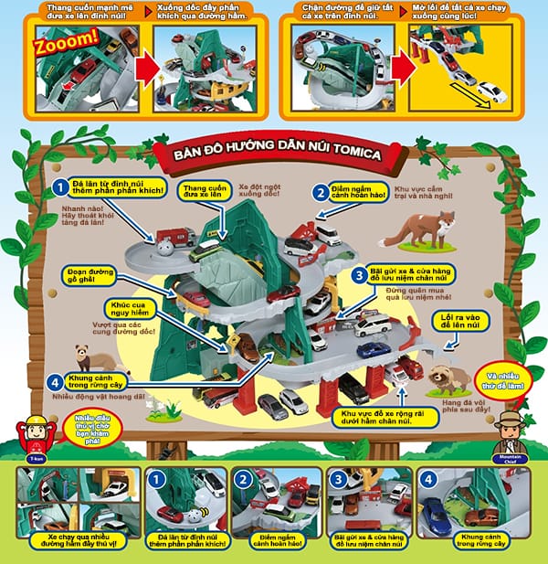 Bản đồ Tomica World Adventure Mountain Driving - Go Through the Tunnel! Drive up the Mountain