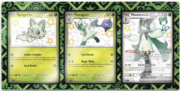 Thẻ bài Pokemon TCG Scarlet & Violet Paldean Fates Meowscarada ex Premium Collectio chính hãng giấy in đẹp mắt lấp lánh mở random ngẫu nhiên thú vị mua sưu tầm bổ sung bộ bài