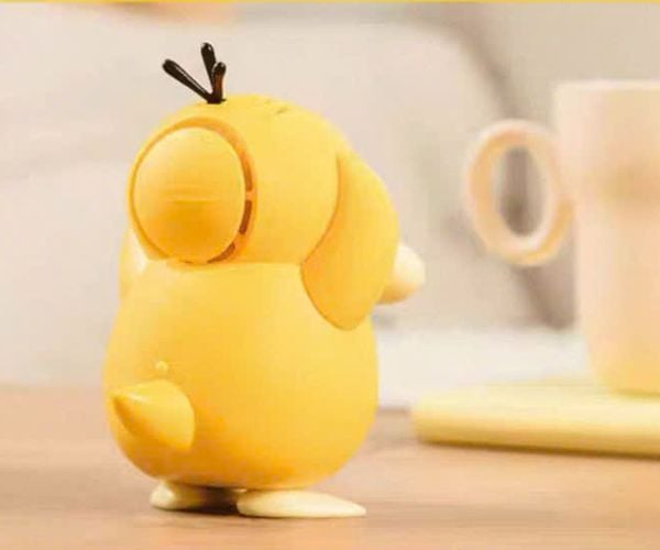 Quạt Mini Pokemon Psyduck Moetch MT22 đeo cổ có thể điều chỉnh tốc độ gió, thiết kế an toàn cho bé