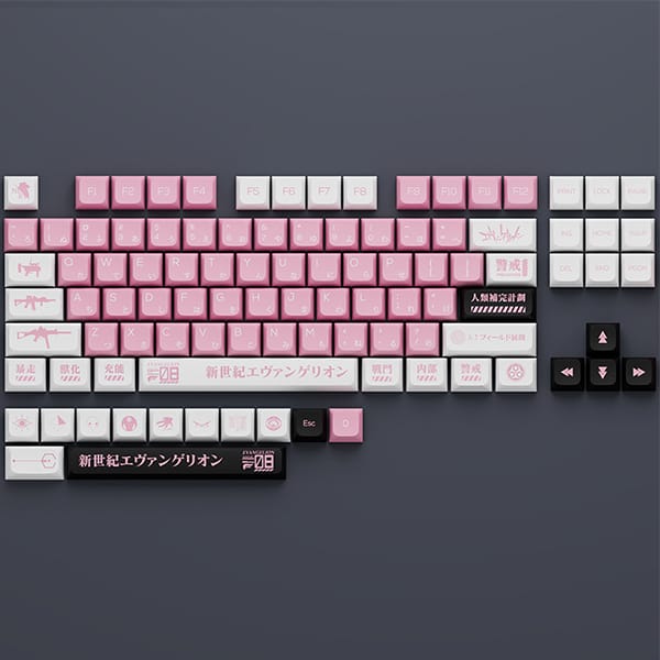 Shop bán Bộ Keycap XDA PBT bàn phím cơ Evangelion Type-08 White Pink 134 nút giá rẻ