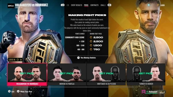 Fight Week EA Sport UFC 5 lịch đấu theo thời gian thực