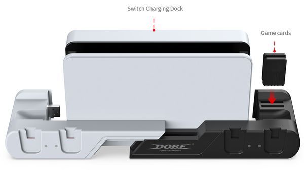 đế sạc Joy-con mở rộng gắn Dock Nintendo Switch OLED DOBE Đen Trắng TNS-0122 chất lượng cao