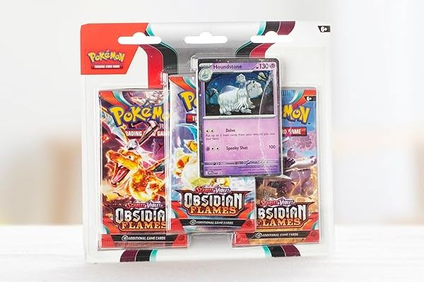 Thẻ bài Pokemon TCG Scarlet Violet Obsidian Flames 3 Booster Packs & Houndstone hàng thật chính hãng mở random ngẫu nhiên thú vị bổ sung thẻ hiếm mạnh vào bộ bài của bạn