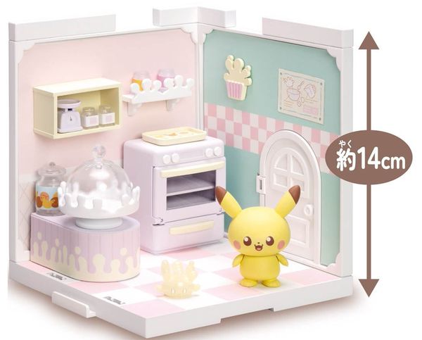 Pokemon Pokepeace House Kitchen Milcery Pikachu Đồ chơi lắp Mô hình Pokemon chính hãng Takara Tomy đẹp rẻ nhật bản dễ thương trang trí bàn làm việc học tập phòng khách phòng ngủ không gian sống