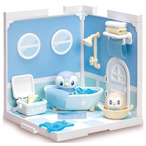 Pokemon Pokepeace House Bathroom Piplup Rowlet Đồ chơi lắp Mô hình Pokemon chính hãng Takara Tomy đẹp rẻ nhật bản dễ thương trang trí bàn làm việc học tập phòng khách phòng ngủ không gian sống