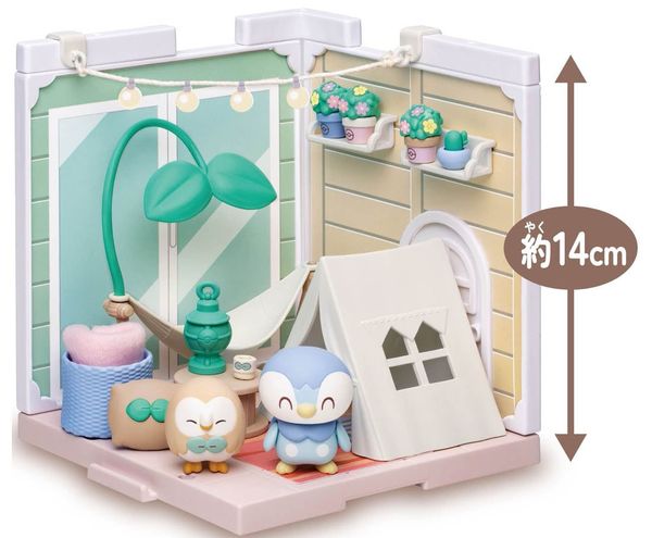 Pokemon Pokepeace House Veranping Terrace Rowlet Piplup Đồ chơi Mô hình Pokemon chính hãng Takara Tomy đẹp rẻ dễ thương trang trí bàn làm việc học tập phòng khách phòng ngủ không gian sống