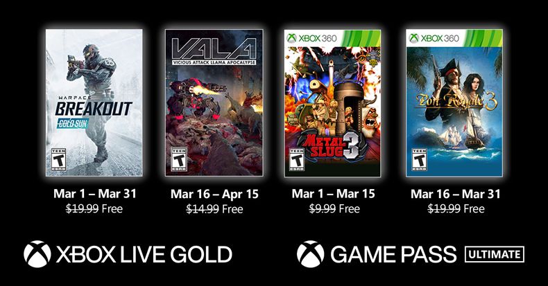 game miễn phí Xbox Live Gold 3-2021