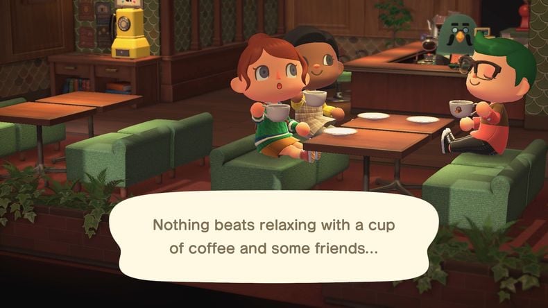 gameplay quán cà phê Animal Crossing New Horizons