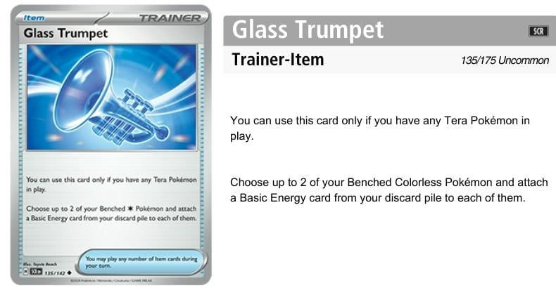 Glass Trumpet - Gắn năng lượng cho Pokemon trên Bench