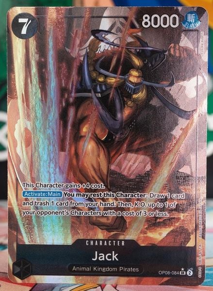 App định giá thẻ bài&nbsp;One Piece OP08-084&nbsp;Jack&nbsp;Super Rare OP-08 Two Legends mở random ngẫu nhiên in hình đẹp mắt mua sưu tầm