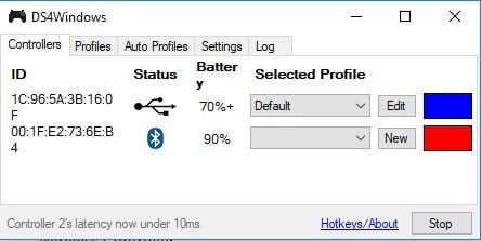 DS4 Windows program interface