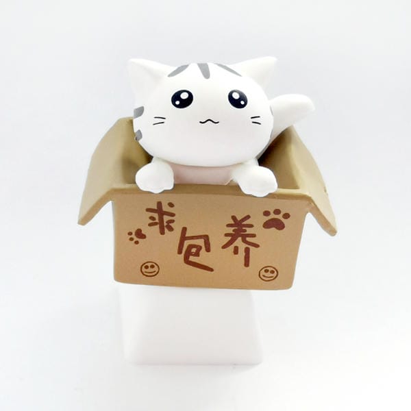 Trắng Nút Keycap Mèo trong thùng giấy cho phím cơ đẹp mắt dễ thương trang trí bàn phím ấn tượng độc đáo
