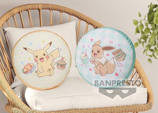 Gối bông Pokemon Reversible Cushion Cafe Art Banpresto chính hãng