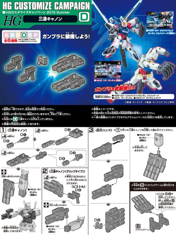 Gundam HG Customize Campaign 2015 Summer D Triple Cannon