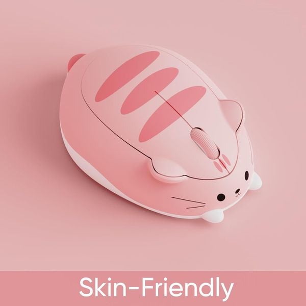 Thiết kế tối giản và đáng yêu, Chuột không dây Akko Cat Theme Mouse Pink ANGIE phù hợp mọi đối tượng sử dụng