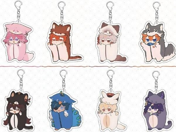 Móc khóa nhân vật Genshin Impact Pyjama Vol 1 có hình nhân vật được in sống động kích thước nhỏ dễ dàng mang theo mọi nơi