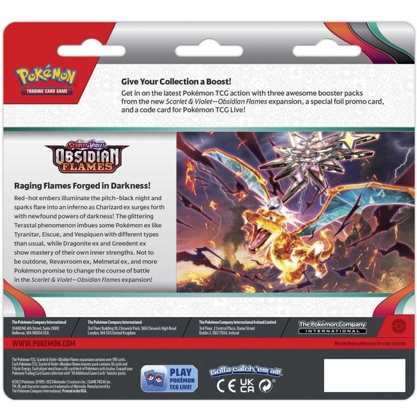 Thẻ bài Pokemon TCG Scarlet Violet Obsidian Flames 3 Booster Packs & Houndstone hàng thật chính hãng nhiều thẻ đẹp hiếm mạnh mua sưu tầm làm quà tặng fan người hâm mộ