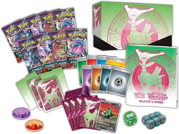 Thẻ bài Pokemon TCG Scarlet & Violet Temporal Forces Elite Trainer Box Iron Leaves hàng thật chính hãng nhiều thẻ đẹp hiếm mạnh mua sưu tầm làm quà tặng fan người hâm mộ