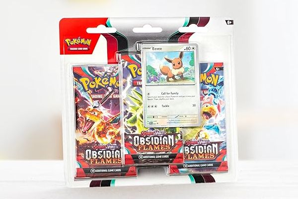 Thẻ bài Pokemon TCG Scarlet & Violet-Obsidian Flames 3 Booster Packs & Eevee Promo Card hàng thật chính hãng nhiều thẻ đẹp hiếm mạnh mua sưu tầm làm quà tặng fan người hâm mộ