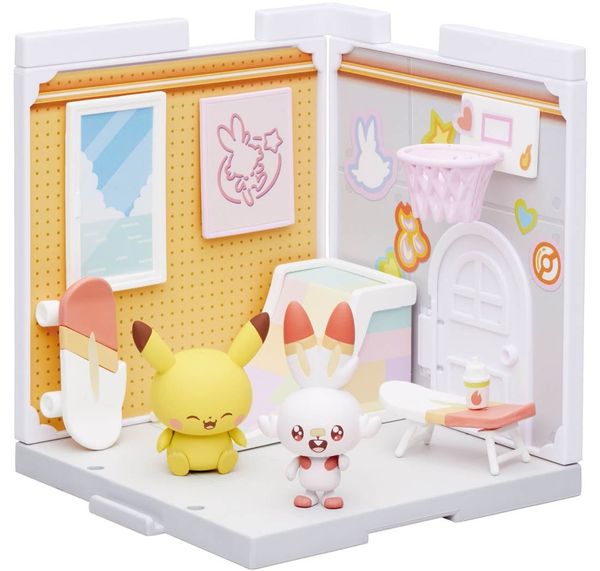 Pokemon Pokepeace House Studio Scorbunny Pikachu Mô hình Pokemon chính hãng Takara Tomy đẹp rẻ nhật bản dễ thương trang trí bàn làm việc học tập phòng khách phòng ngủ