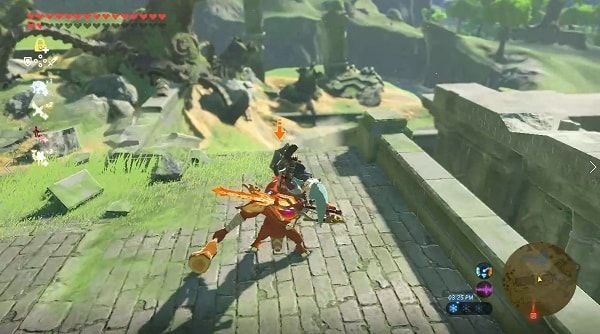 Instructions on how to play The Legend of Zelda Breath of the Wild Shield Attack in Zelda