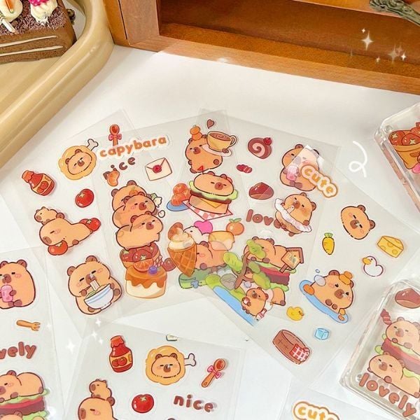 Hình dán sticker chuột lang nước Capybara