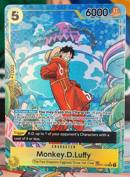 App định giá thẻ bài&nbsp;One Piece OP07-109&nbsp;Monkey.D.Luffy&nbsp;Treasure&nbsp;Rare OP-08 Two Legends chính hãng mở random ngẫu nhiên thú vị