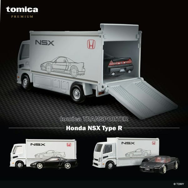 Set xe mô hình Tomica Premium Transporter Honda NSX Type R gồm xe tải và siêu xe