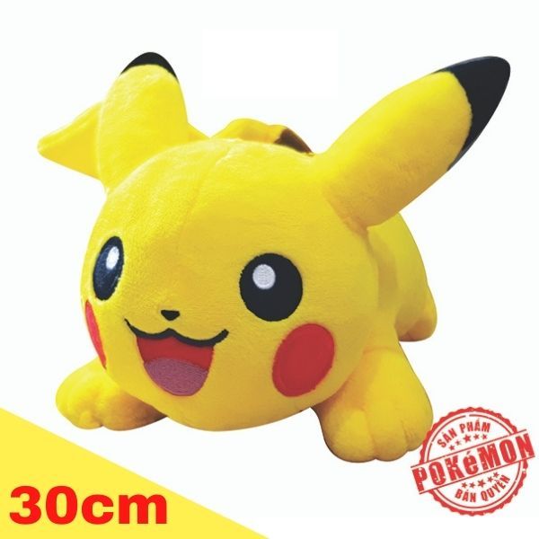 Thú bông Pokemon Pikachu nằm thư giãn 30cm - Đồ chơi Pokemon chính hãng