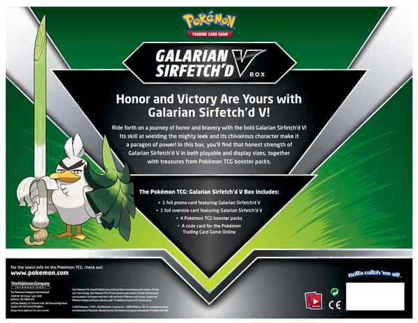 hướng dẫn chơi bài Pokemon Galarian Sirfetchd V Box
