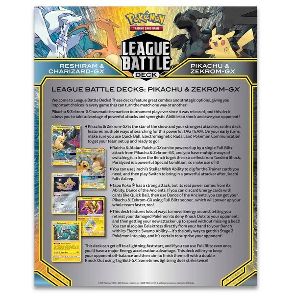 hướng dẫn chơi Bài Pokemon Pikachu Zekrom-GX League Battle Deck