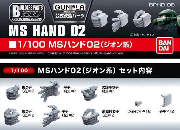 hướng dẫn ráp Builders Parts HD 1-100 MS Hand 02 Zeon gundam