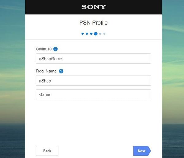 create psn step 5