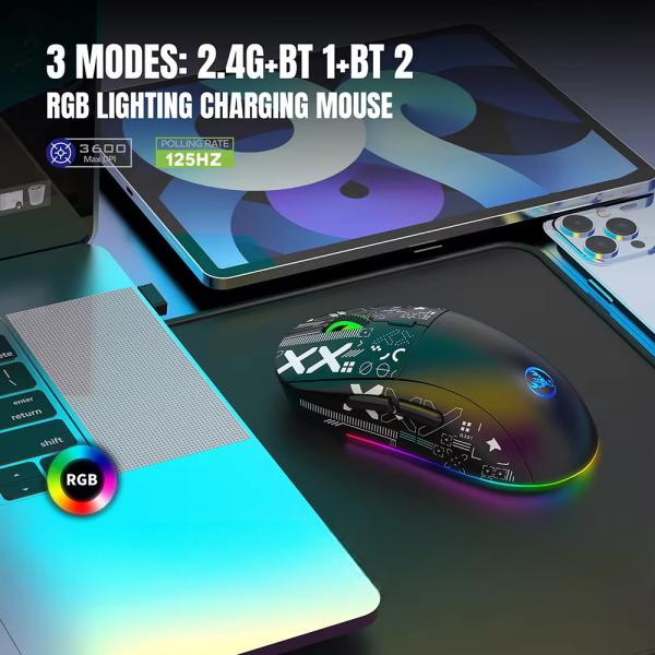 Gaming Mouse Chuột không dây Manthon HXSJ T90 LED RGB 3600 DPI sạc bằng dây tiện lợi