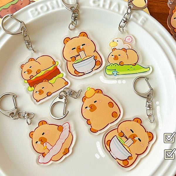 Móc khóa nhựa hình chuột lang nước Capybara Vol 1 kích thước nhỏ dễ dàng mang theo mọi nơi
