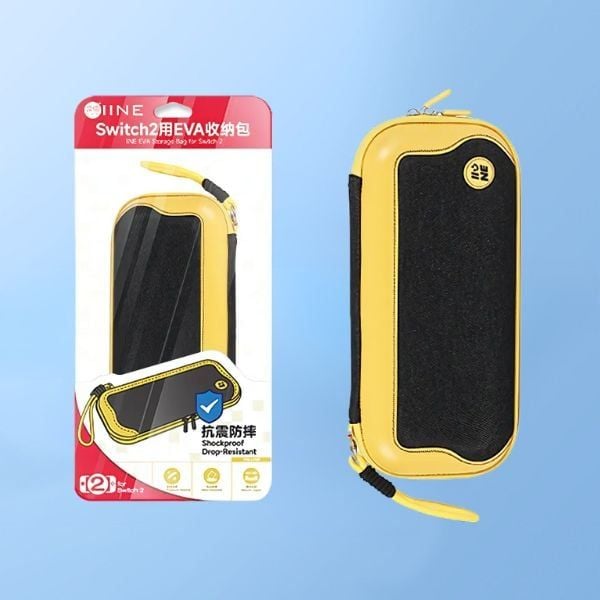 nShop có sẵn phụ kiện máy chơi game Bóp Đựng Nintendo Switch 2 IINE EVA Phối Vải Black Yellow L1074