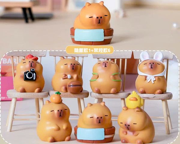 Mô hình Hộp Mù Capybara Đời Tươi Hồng Blind Box khui túi mù siêu hot phần thưởng đẹp mắt hấp dẫn