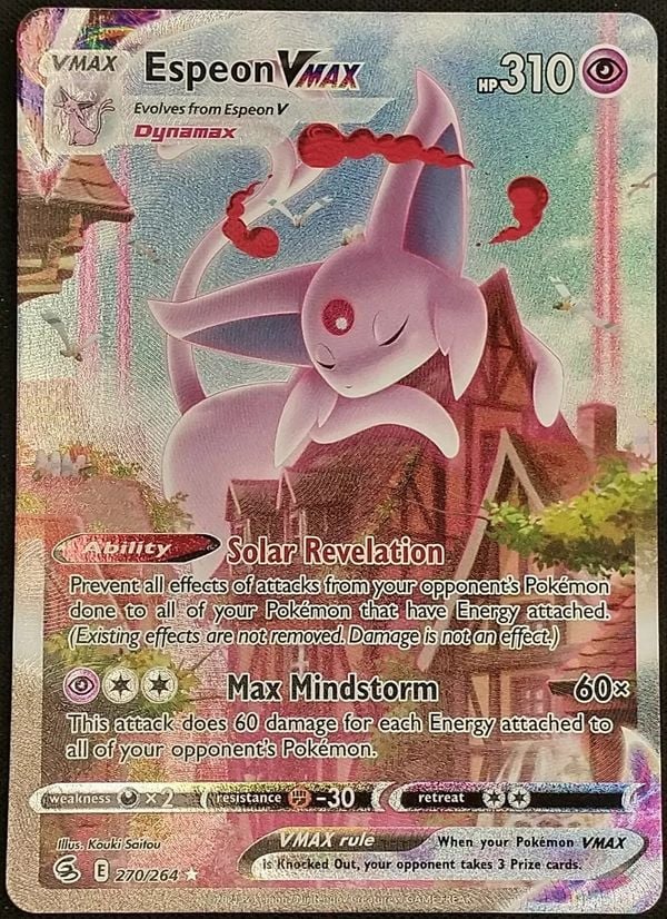 Espeon VMAX 270 264 Tìm kiếm thẻ Pokemon VMAX hiếm cho bộ bài của bạn để chiến thắng