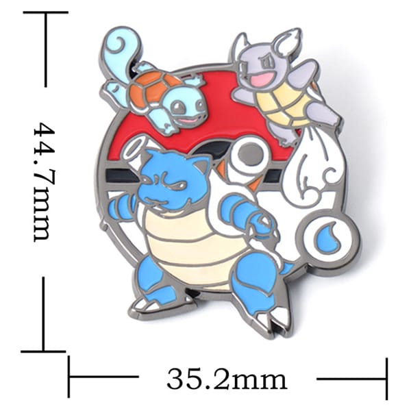 Huy hiệu pin cài áo Pokemon Evolution Tiến hóa Squirtle Wartortle Blastoise